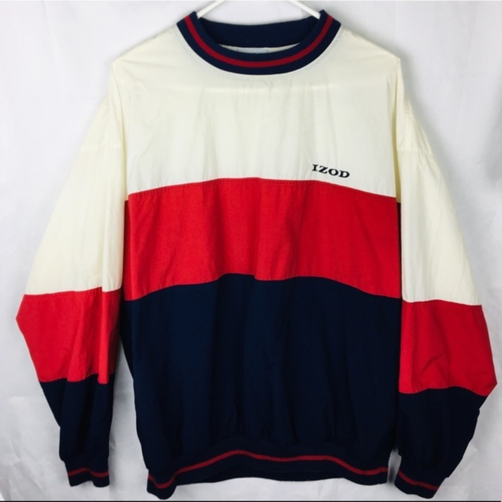 VTG Izod Pullover Windbreaker Color‎ Block 90s
